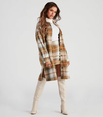 Best Match Plaid Slit Mini Skirt