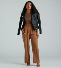 Chic Crepe Boyfriend Trouser Pants