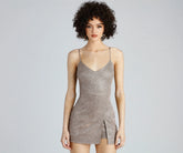 Glisten All Night Glitter Skort Romper