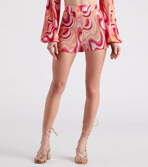 So Retro Swirl Print Shorts