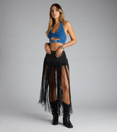Trendy Moves Long Fringe Skirt