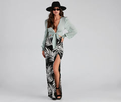 Hit The Tropics High Slit Maxi Skirt