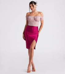 Perfect Compliment Satin Midi Skirt