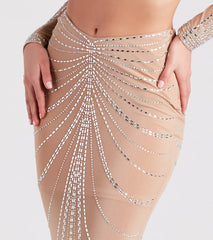 Wrapped In Rhinestone Maxi Skirt