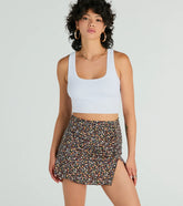 Effortless Beauty High Rise Floral Mini Skirt