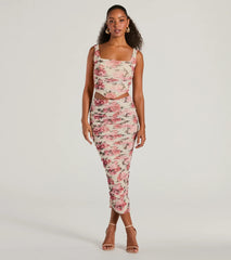 Blooming Bliss High-Rise Bodycon Floral Maxi Skirt