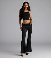 Sleek Look Mid-Rise Cutout Flare Pants