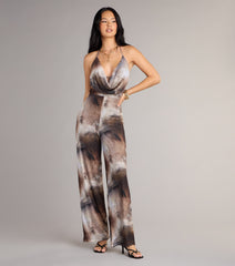 Abstract Attitude Wide-Leg Jumpsuit