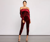 Luxe Elegance Tie Waist Velvet Catsuit