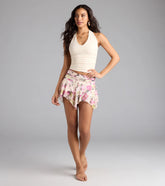 Flirty Flutter Floral Hanky Hem Skort