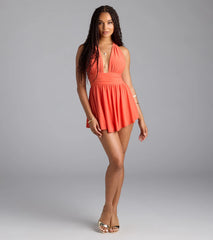 Here To Play Halter Skater Romper