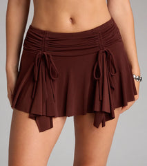 Serving Moves Ruched Hanky Hem Mini Skort