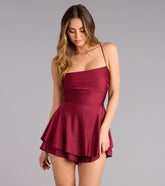 Twist And Twirl Lace-Up Romper