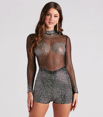 Pop Princess Mesh Rhinestone Romper