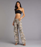 Off Duty Mid-Rise Camouflage Denim Jeans