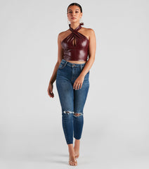 Trendy Distressed High-Rise Ankle Jeans