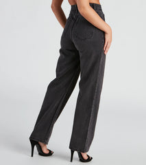 Stretch The Rules High Rise Straight Leg Denim Jeans