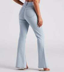 Bri High-Rise Split Hem Flare Jeans by Windsor Denim