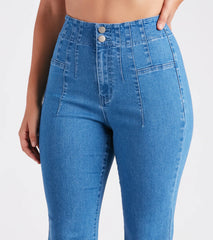 Bri High-Rise Button-Up Flare Jeans by Windsor Denim