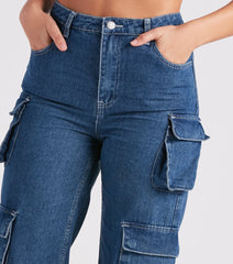 Streetwear Chick Mid-Rise Cargo Denim Jeans
