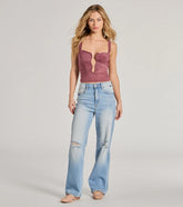 Effortlessly Casual High-Rise Distressed Dad Jeans