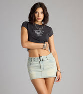 Serve Shape Denim Belted Skort