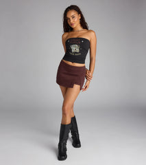 Own the Moment Mid-Rise Slit Skort