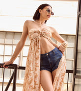 Crossed Over High-Rise Denim Shorts