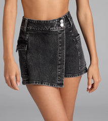 Trending Moment High-Rise Wrap Denim Skort