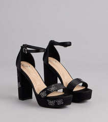 Butterfly Kisses Platform Block Heels