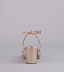 Sparkle Mode Rhinestone Strappy Glitter Block Heels