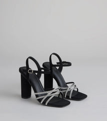 Glow Getter Twisted Rhinestone Heels