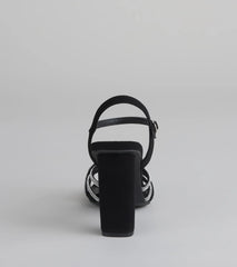 Glow Getter Twisted Rhinestone Heels