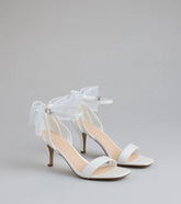 Sweet And Chic Tulle Bow Kitten Heels