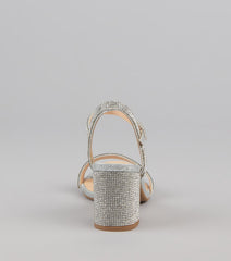 Step Into Sparkle Rhinestone Block Heels