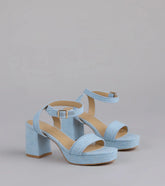 Stroll The Town Eyelet Platform Block Heels