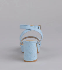 Stroll The Town Eyelet Platform Block Heels