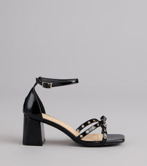 City Lights Bow Grommet Block Heels