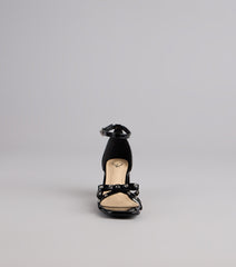 City Lights Bow Grommet Block Heels