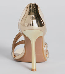 Major Glitz Rhinestone Chrome Stiletto Heels