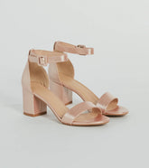 Elegantly Minimal Faux Leather Short Block Heels