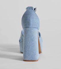 Sunset Drinks Platform Block Heels