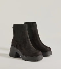 Cool-Girl Edge Platform Block Heel Booties