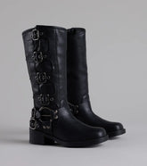 Totally Edgy Buckled Square Toe Boots