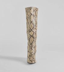 Sassy Slither Under-The-Knee Snake Boots
