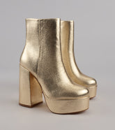 Disco Fever Metallic Platform Booties