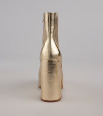 Disco Fever Metallic Platform Booties