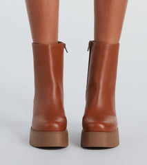Show Up Platform Block Heel Booties
