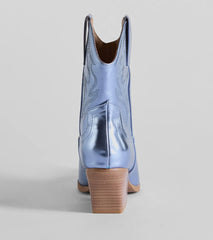 Glow Up Cowgirl Metallic Booties