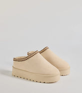 Cozy Glam Faux Suede Platform Slippers